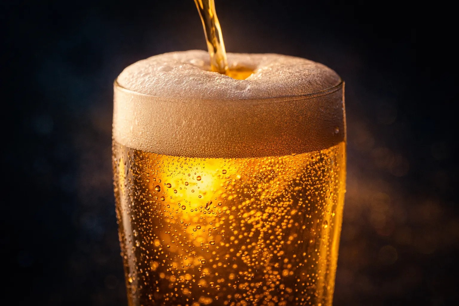 Goldenes Bier wird eingeschenkt